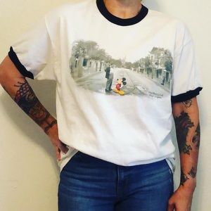 Vintage Walt Disney & Mickey Mouse Ringer Tee